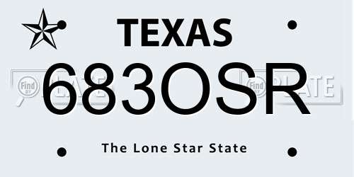 683OSR Texas License Plate
