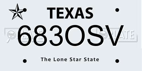 683OSV Texas License Plate