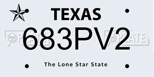 683PV2 Texas License Plate