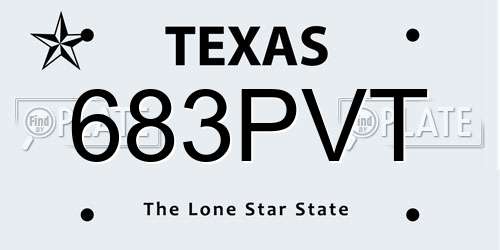 683PVT Texas License Plate