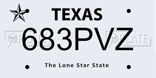 683PVZ Texas License Plate