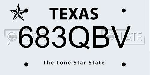 683QBV Texas License Plate