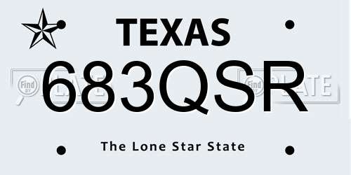 683QSR Texas License Plate