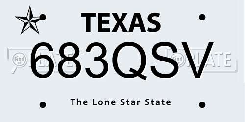 683QSV Texas License Plate