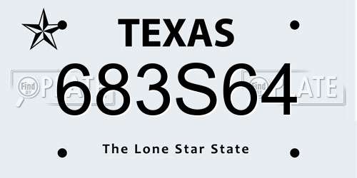 683S64 Texas License Plate