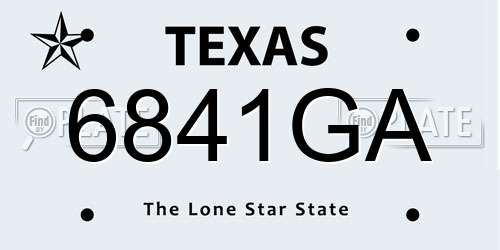 6841GA Texas License Plate
