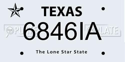 6846IA Texas License Plate