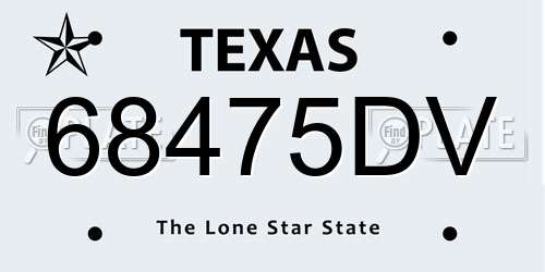 68475DV Texas License Plate