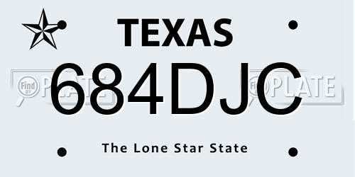 684DJC Texas License Plate