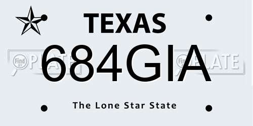 684GIA Texas License Plate