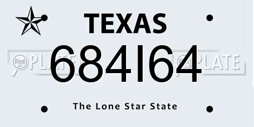 684I64 Texas License Plate