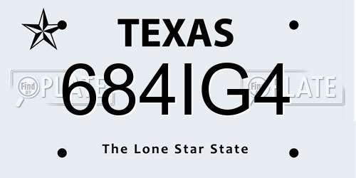 684IG4 Texas License Plate