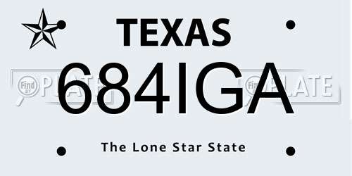 684IGA Texas License Plate