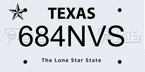 684NVS Texas License Plate