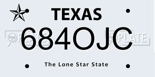 684OJC Texas License Plate