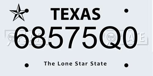 68575Q0 Texas License Plate