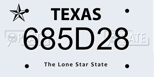 685D28 Texas License Plate