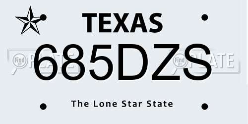 685DZS Texas License Plate