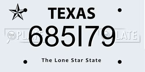 685I79 Texas License Plate