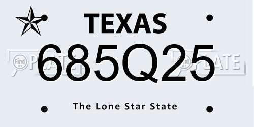 685Q25 Texas License Plate