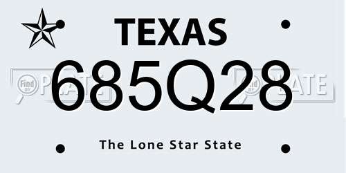 685Q28 Texas License Plate