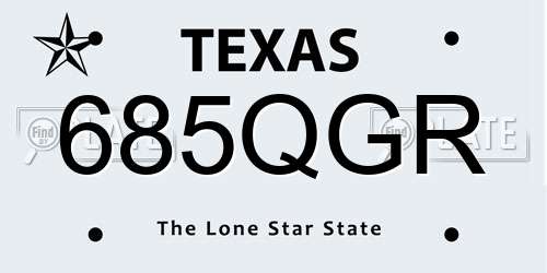 685QGR Texas License Plate
