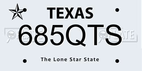 685QTS Texas License Plate