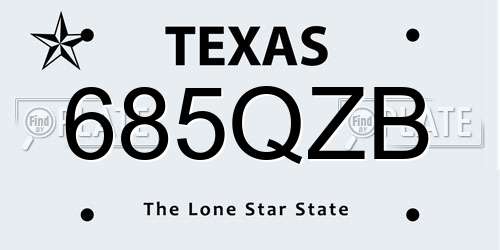 685QZB Texas License Plate