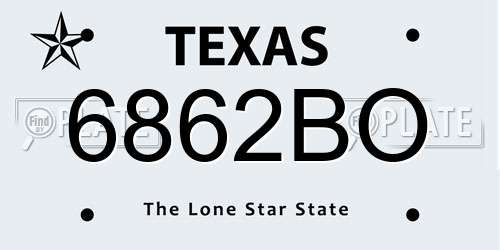 6862BO Texas License Plate