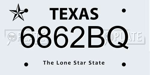 6862BQ Texas License Plate