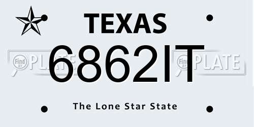 6862IT Texas License Plate