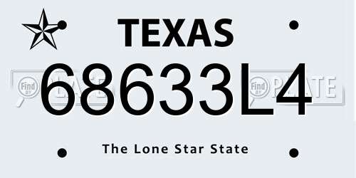 68633L4 Texas License Plate