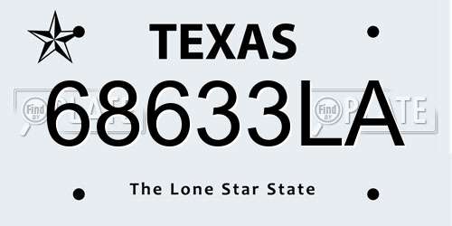 68633LA Texas License Plate