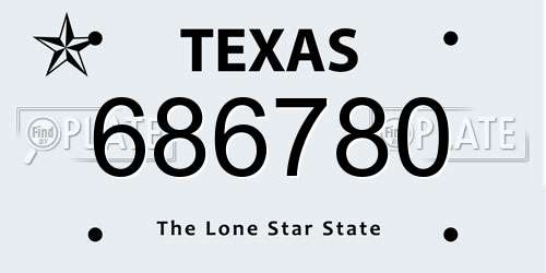 686780 Texas License Plate