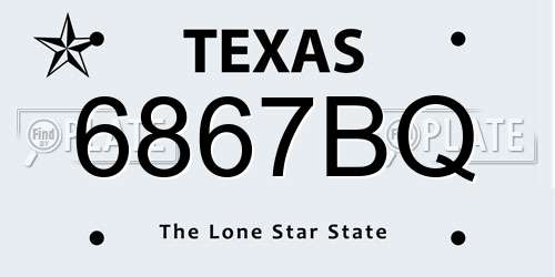 6867BQ Texas License Plate