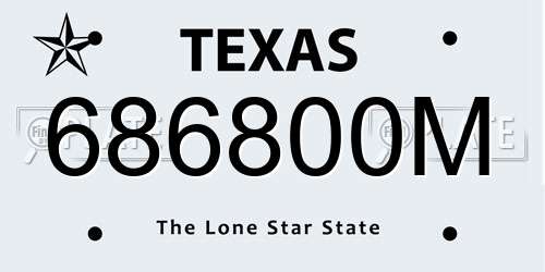 686800M Texas License Plate