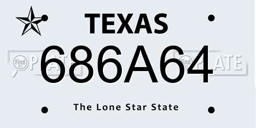 686A64 Texas License Plate