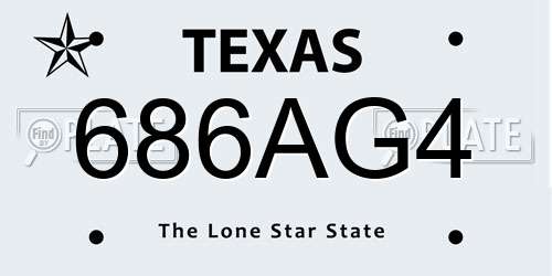 686AG4 Texas License Plate