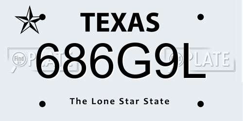 686G9L Texas License Plate