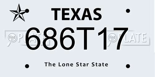 686T17 Texas License Plate