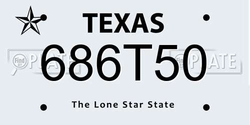686T50 Texas License Plate