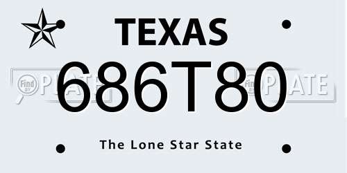 686T80 Texas License Plate