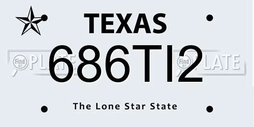 686TI2 Texas License Plate