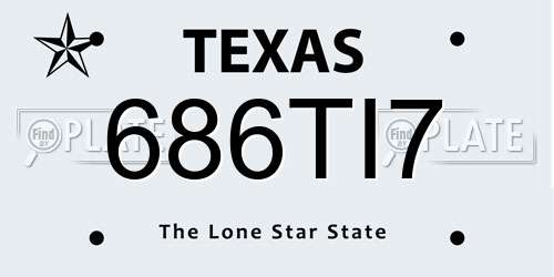686TI7 Texas License Plate