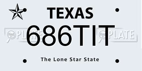 686TIT Texas License Plate