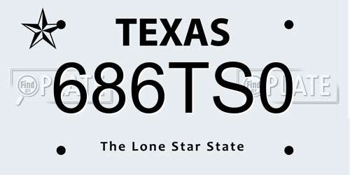 686TS0 Texas License Plate