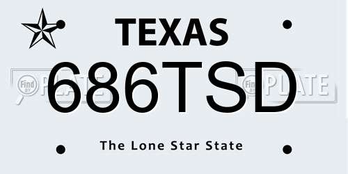 686TSD Texas License Plate