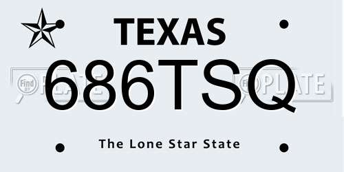 686TSQ Texas License Plate
