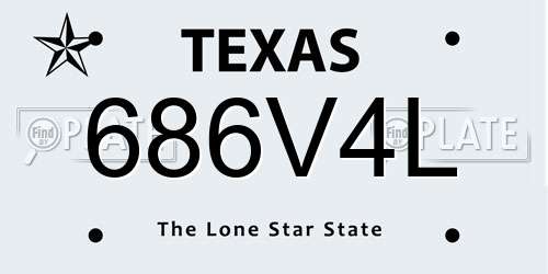 686V4L Texas License Plate