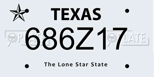 686Z17 Texas License Plate